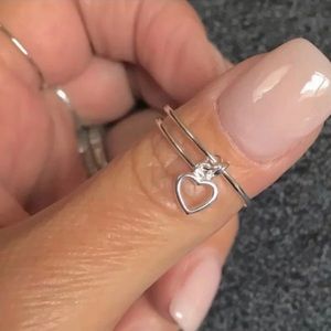 Sterling Silver Floating Charm Ring